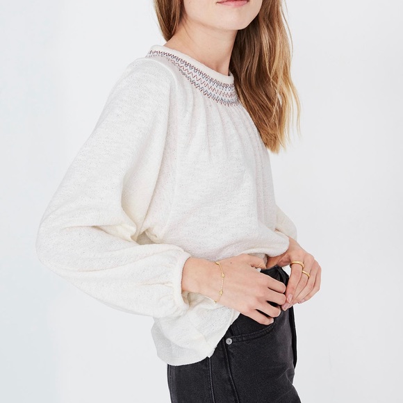 MADEWELL| Superlight Jacquard Embroidered Smocked - Picture 3 of 11